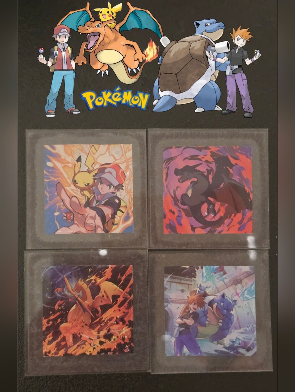 Pokemon Red, Blue & Charzard Magnet Set 2"